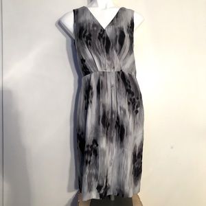 Banana Republic Silver and Black Silk Dress Size 6